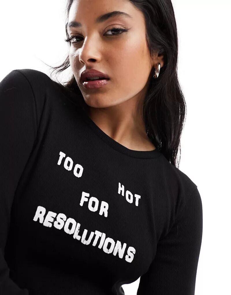 Черная детская футболка с длинными рукавами и графикой Too Hot for Resolutions ASOS
Черная детская футболка с длинными рукавами и графикой Too Hot for Resolutions ASOS