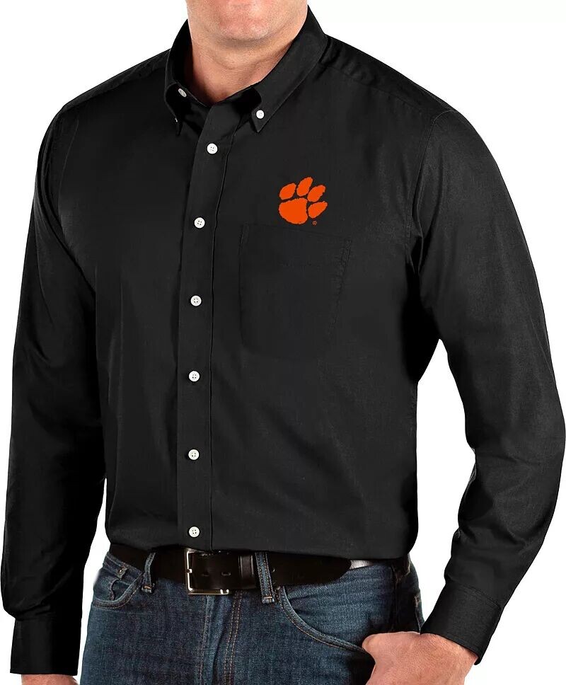 Мужская черная рубашка на пуговицах с длинным рукавом Antigua Clemson Tigers Dynasty
Мужская черная рубашка на пуговицах с длинным рукавом Antigua Clemson Tigers Dynasty