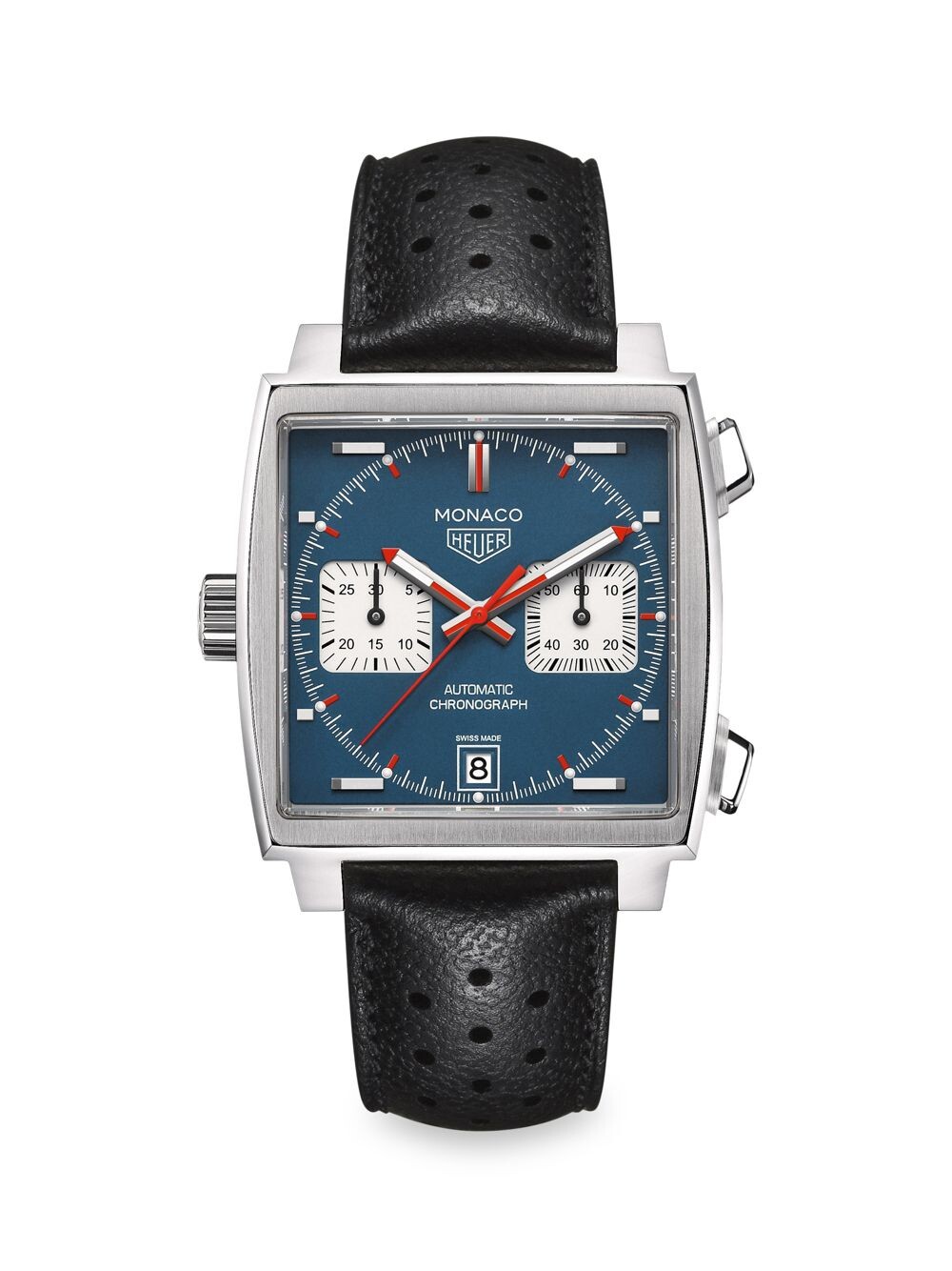 Часы Monaco 39MM Calibre 11 из нержавеющей стали и перфорированного черного кожаного ремешка с автоматическим хронографом TAG Heuer, синий
Часы Monaco 39MM Calibre 11 из нержавеющей стали и перфорированного черного кожаного ремешка с автоматическим хронографом TAG Heuer, синий