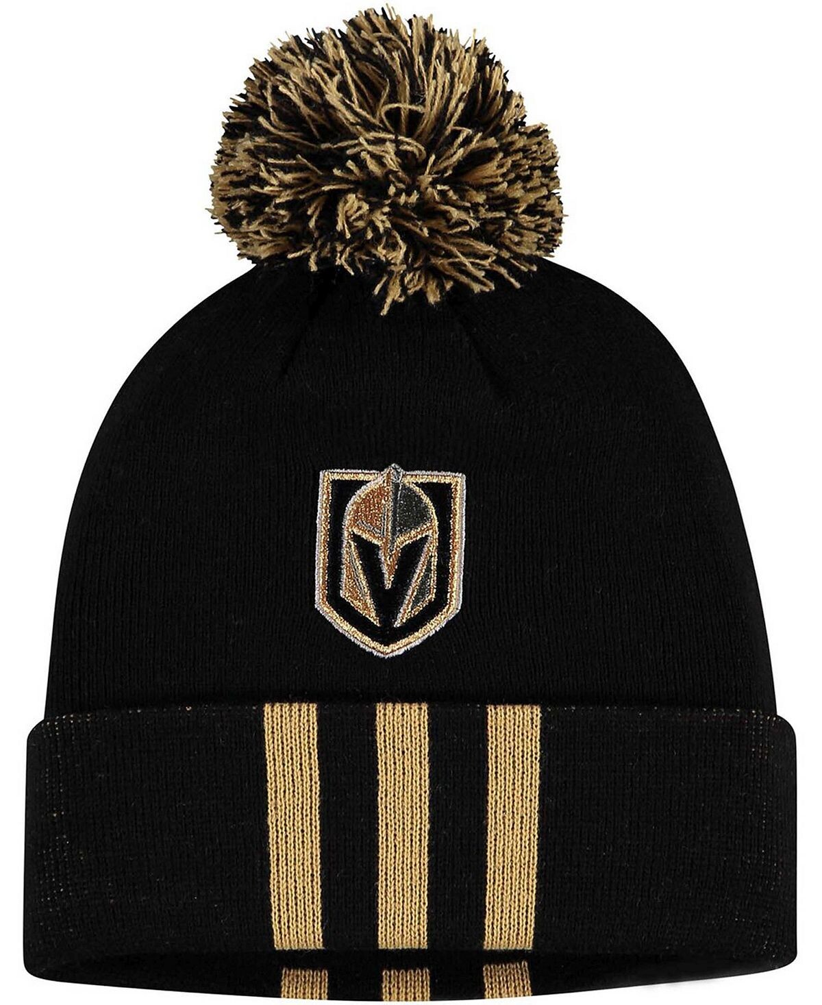 Мужская черная вязаная шапка Vegas Golden Knights с тремя полосками и манжетами и помпоном adidas
Мужская черная вязаная шапка Vegas Golden Knights с тремя полосками и манжетами и помпоном adidas