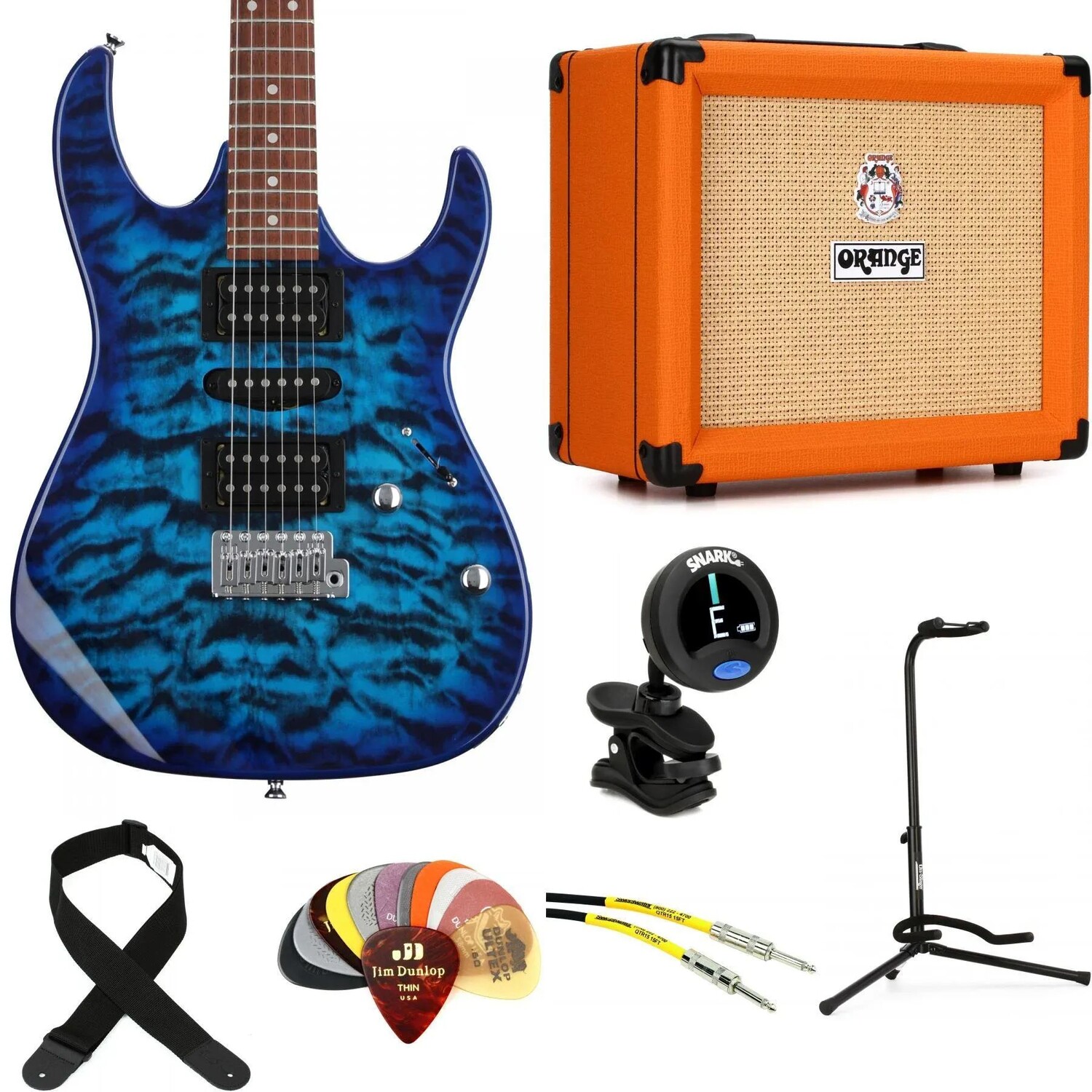 Электрогитара Ibanez Gio GRX70QA и комплект аксессуаров Orange Crush 20 Amp Essentials — Transparent Blue Burst
Электрогитара Ibanez Gio GRX70QA и комплект аксессуаров Orange Crush 20 Amp Essentials — Transparent Blue Burst