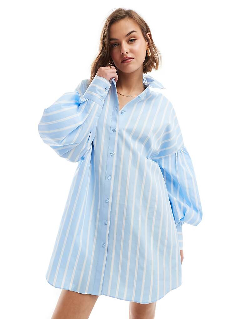 ASOS DESIGN Сине-белое платье-рубашка фасона бойфренда с объемными рукавами и узкими полосатыми манжетами
ASOS DESIGN Сине-белое платье-рубашка фасона бойфренда с объемными рукавами и узкими полосатыми манжетами