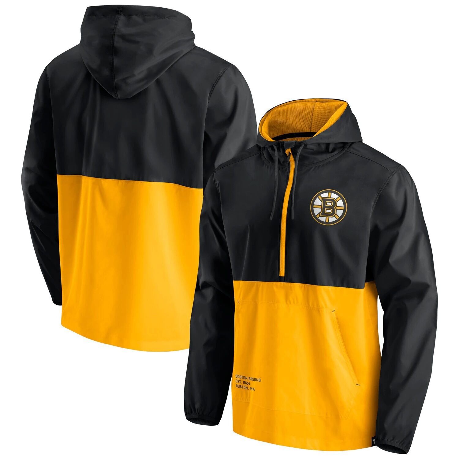 Мужская фирменная черная/золотая куртка Boston Bruins Thrill Seeker Anorak с молнией до половины Fanatics
Мужская фирменная черная/золотая куртка Boston Bruins Thrill Seeker Anorak с молнией до половины Fanatics