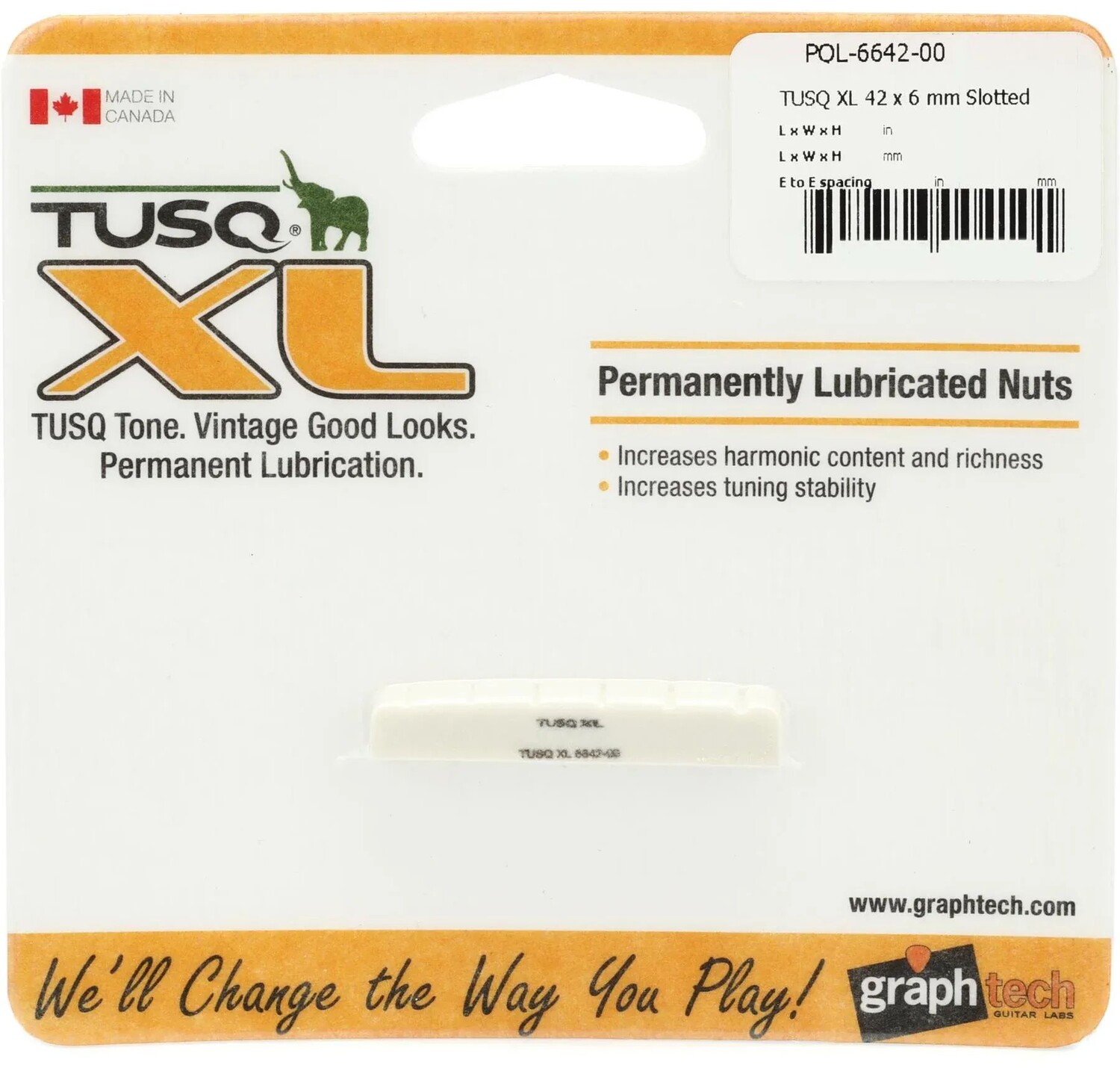 Graph Tech PQL-6642-00 Гайка TUSQ XL для электрогитары с прорезями — длина 42 мм, ширина 6 мм
Graph Tech PQL-6642-00 Гайка TUSQ XL для электрогитары с прорезями — длина 42 мм, ширина 6 мм
