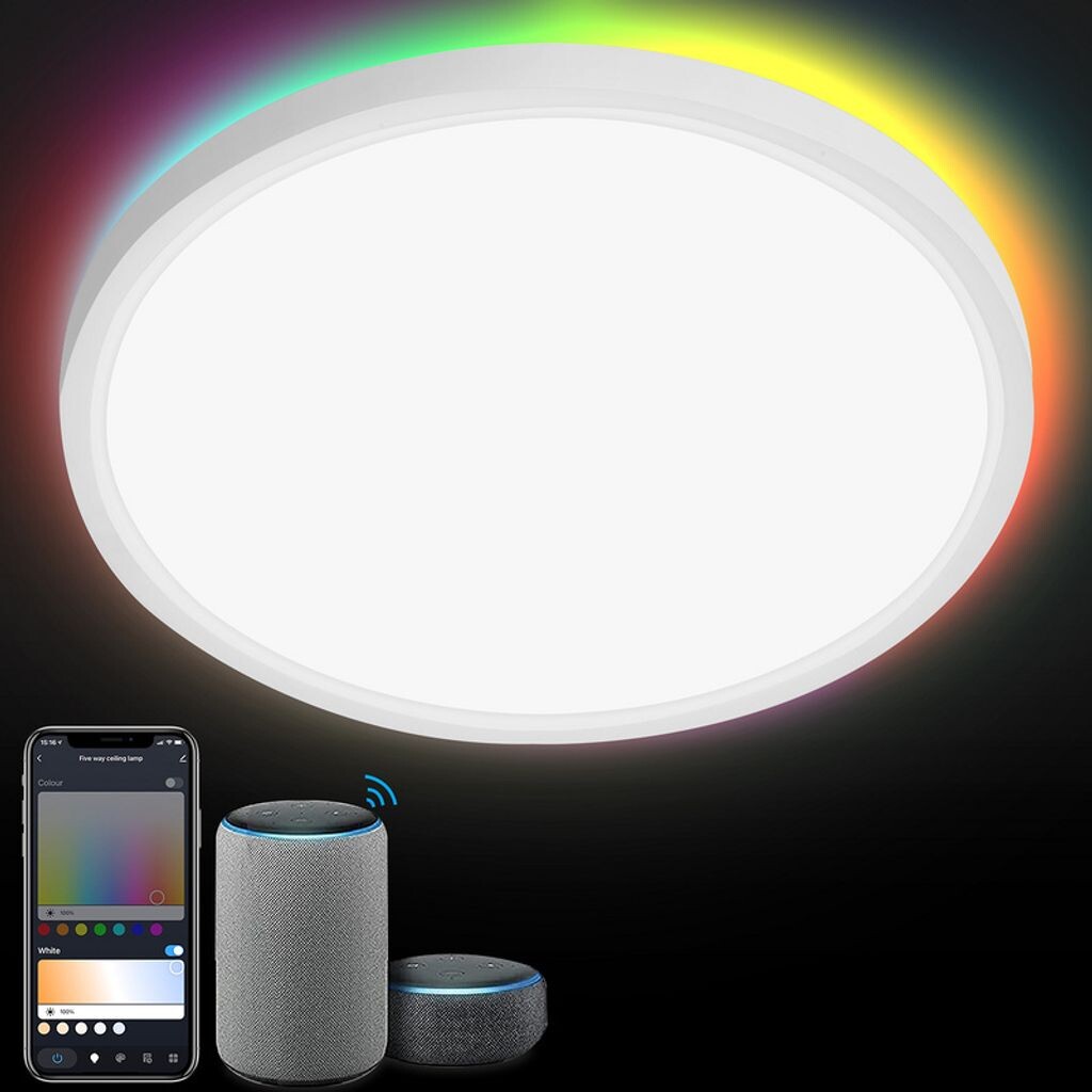 Yakimz Smart LED потолочный светильник 24Вт для кухни с Bluetooth, WIFI, IP44 - с регулировкой яркости, RGB - кухня, офис, белый
Yakimz Smart LED потолочный светильник 24Вт для кухни с Bluetooth, WIFI, IP44 - с регулировкой яркости, RGB - кухня, офис, белый