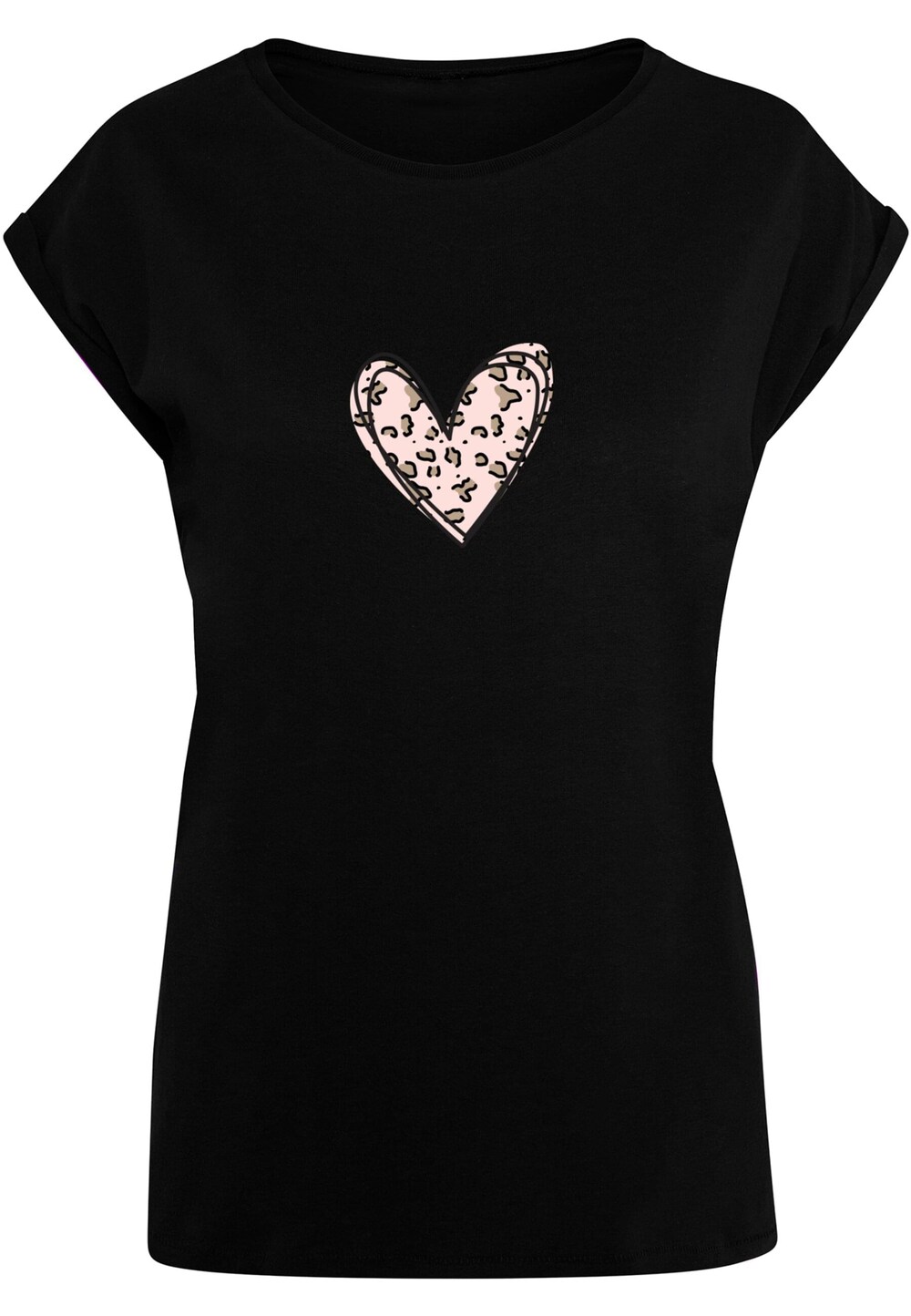 

Рубашка Merchcode Valentines Day - Leopard Heart, черный