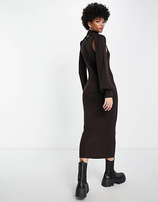 Темно-коричневое трикотажное облегающее платье миди River Island Tall, Коричневый
Темно-коричневое трикотажное облегающее платье миди River Island Tall, Коричневый