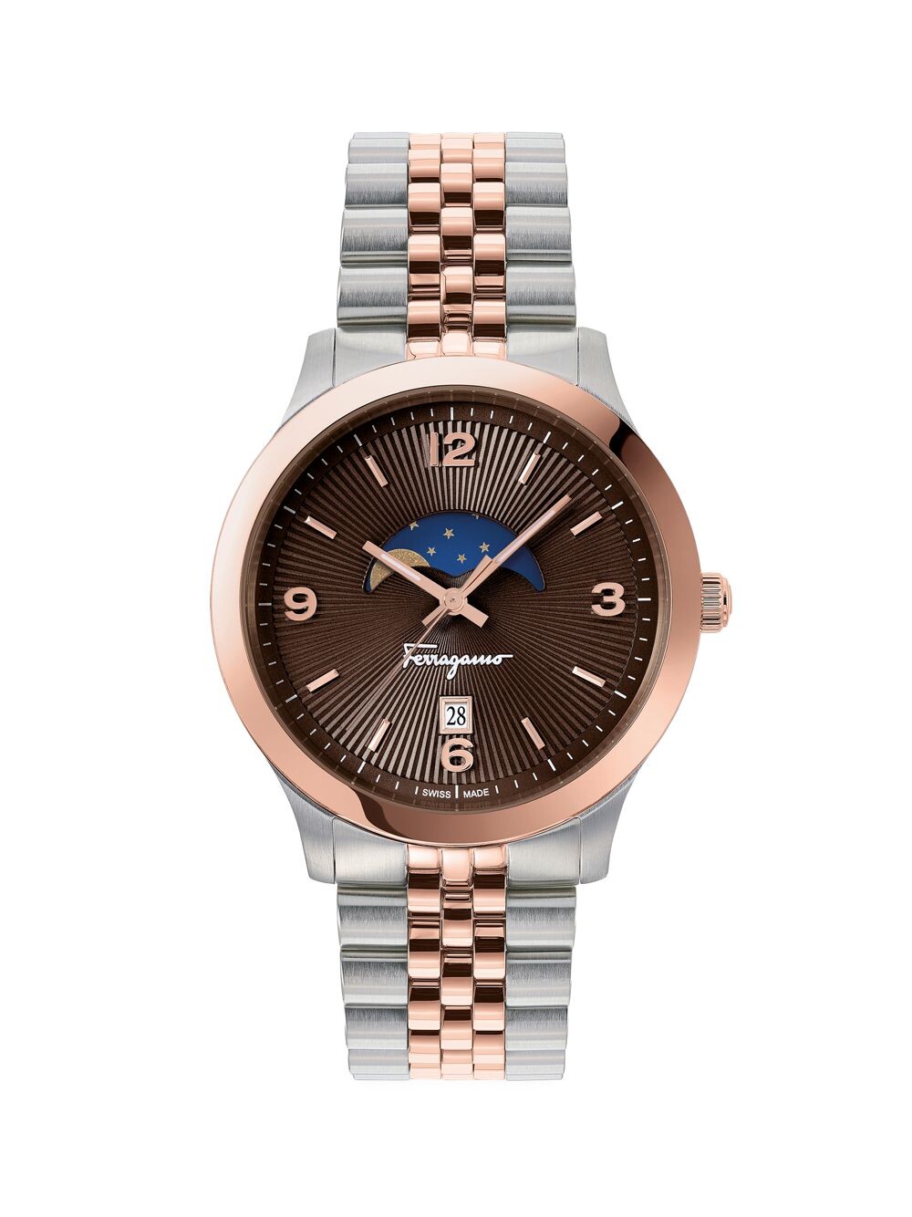 Часы Duo Moonphase из розового золота и нержавеющей стали с браслетом FERRAGAMO, роза
Часы Duo Moonphase из розового золота и нержавеющей стали с браслетом FERRAGAMO, роза