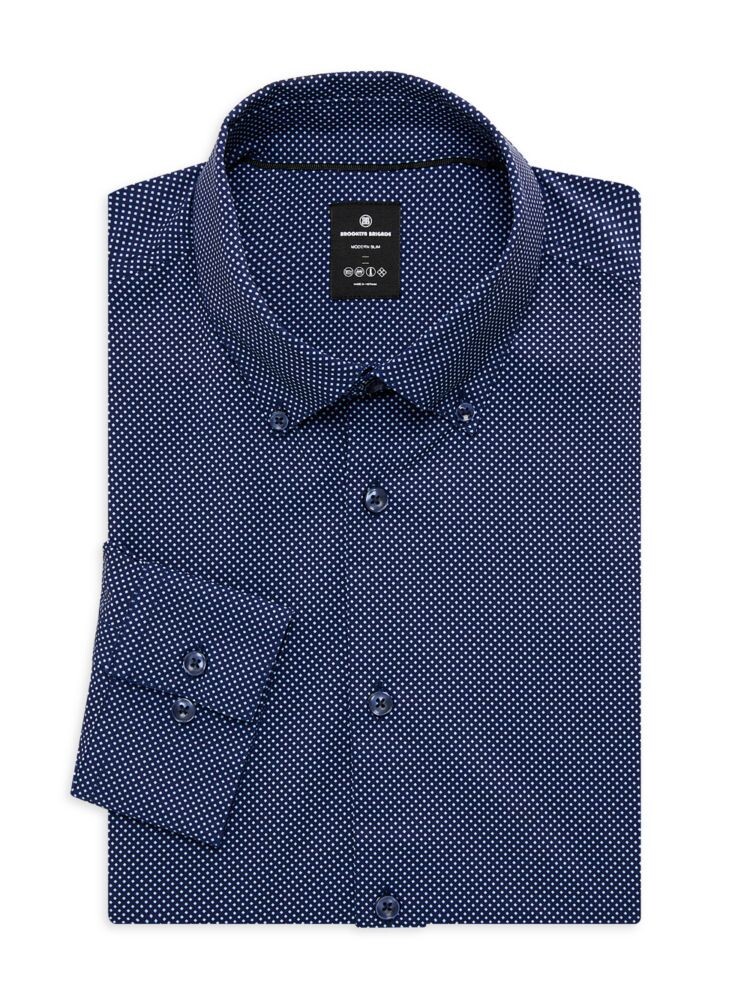 Классическая рубашка с микро-дици принтом Modern Slim Fit Brooklyn Brigade, темно-синий
Классическая рубашка с микро-дици принтом Modern Slim Fit Brooklyn Brigade, темно-синий