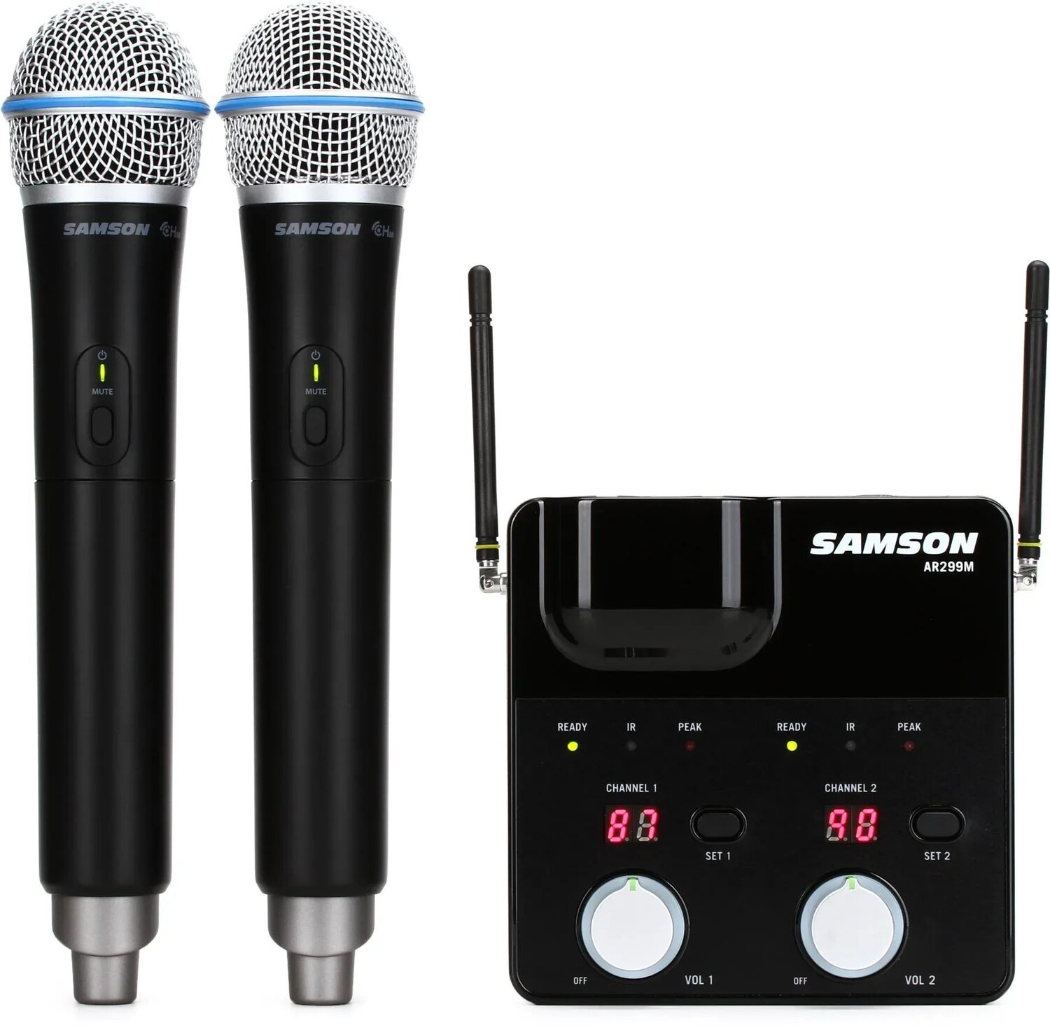 Ручная двухканальная беспроводная система Samson Concert 288 м с микрофоном Q8x — диапазон D
Ручная двухканальная беспроводная система Samson Concert 288 м с микрофоном Q8x — диапазон D