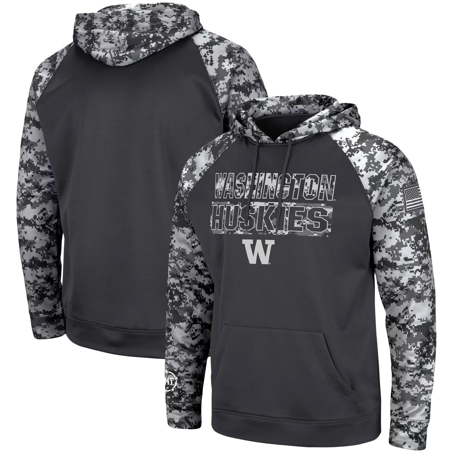 Мужской темно-серый пуловер с капюшоном Washington Huskies OHT Military Appreciation с цифровым камуфляжем Colosseum
Мужской темно-серый пуловер с капюшоном Washington Huskies OHT Military Appreciation с цифровым камуфляжем Colosseum
