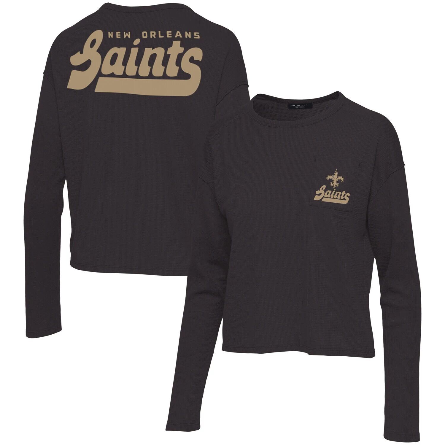 Женская черная термофутболка с длинными рукавами и карманами New Orleans Saints Junk Food
Женская черная термофутболка с длинными рукавами и карманами New Orleans Saints Junk Food