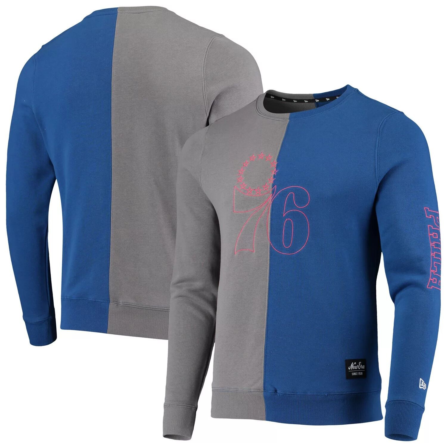 Мужской пуловер New Era Grey/Royal Philadelphia 76ers с диагональю и цветными блоками из френч-терри, толстовка
Мужской пуловер New Era Grey/Royal Philadelphia 76ers с диагональю и цветными блоками из френч-терри, толстовка