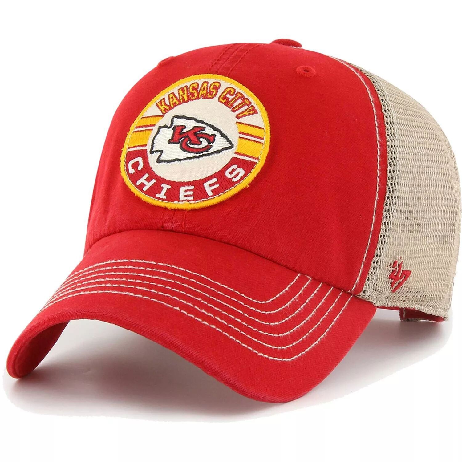 Мужская регулируемая кепка '47 красного/натурального цвета Kansas City Chiefs Notch Trucker Clean Up
Мужская регулируемая кепка '47 красного/натурального цвета Kansas City Chiefs Notch Trucker Clean Up