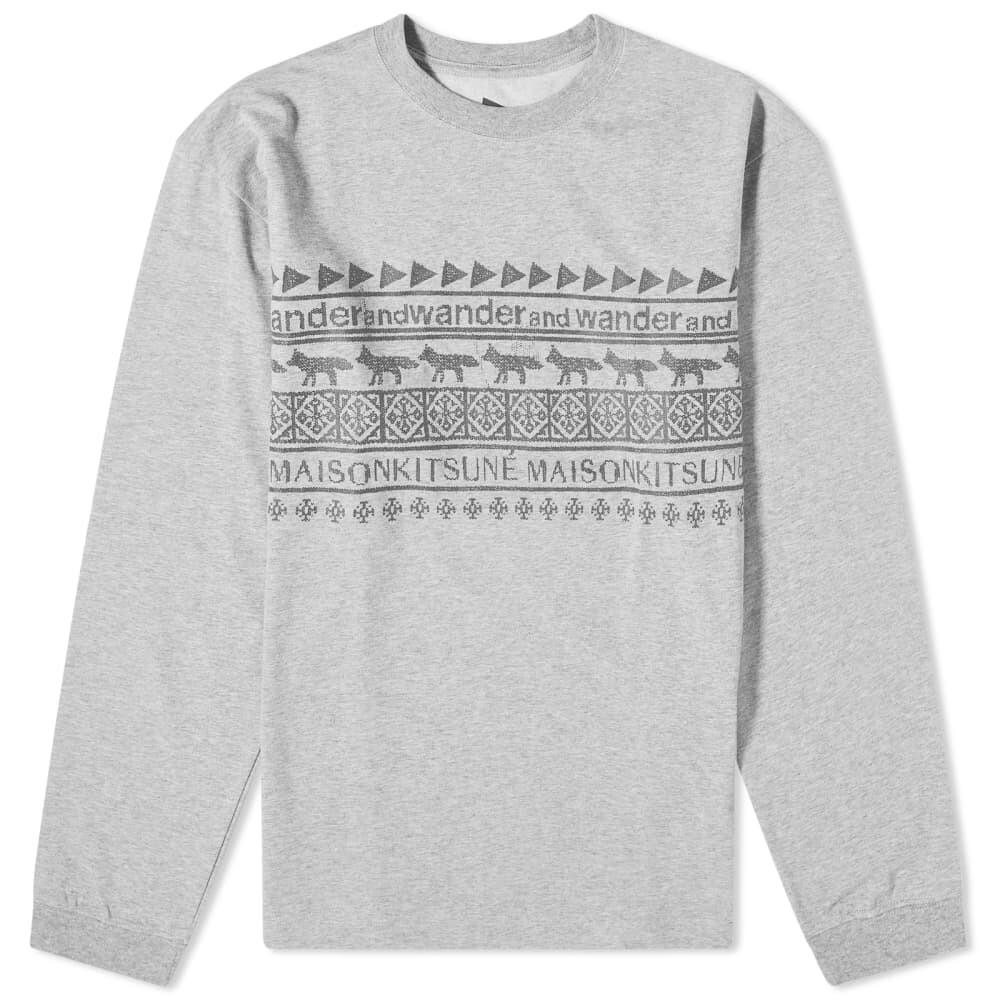 Футболка с длинными рукавами и каймой в скандинавском стиле And Wander x Maison Kitsune, серый
Футболка с длинными рукавами и каймой в скандинавском стиле And Wander x Maison Kitsune, серый