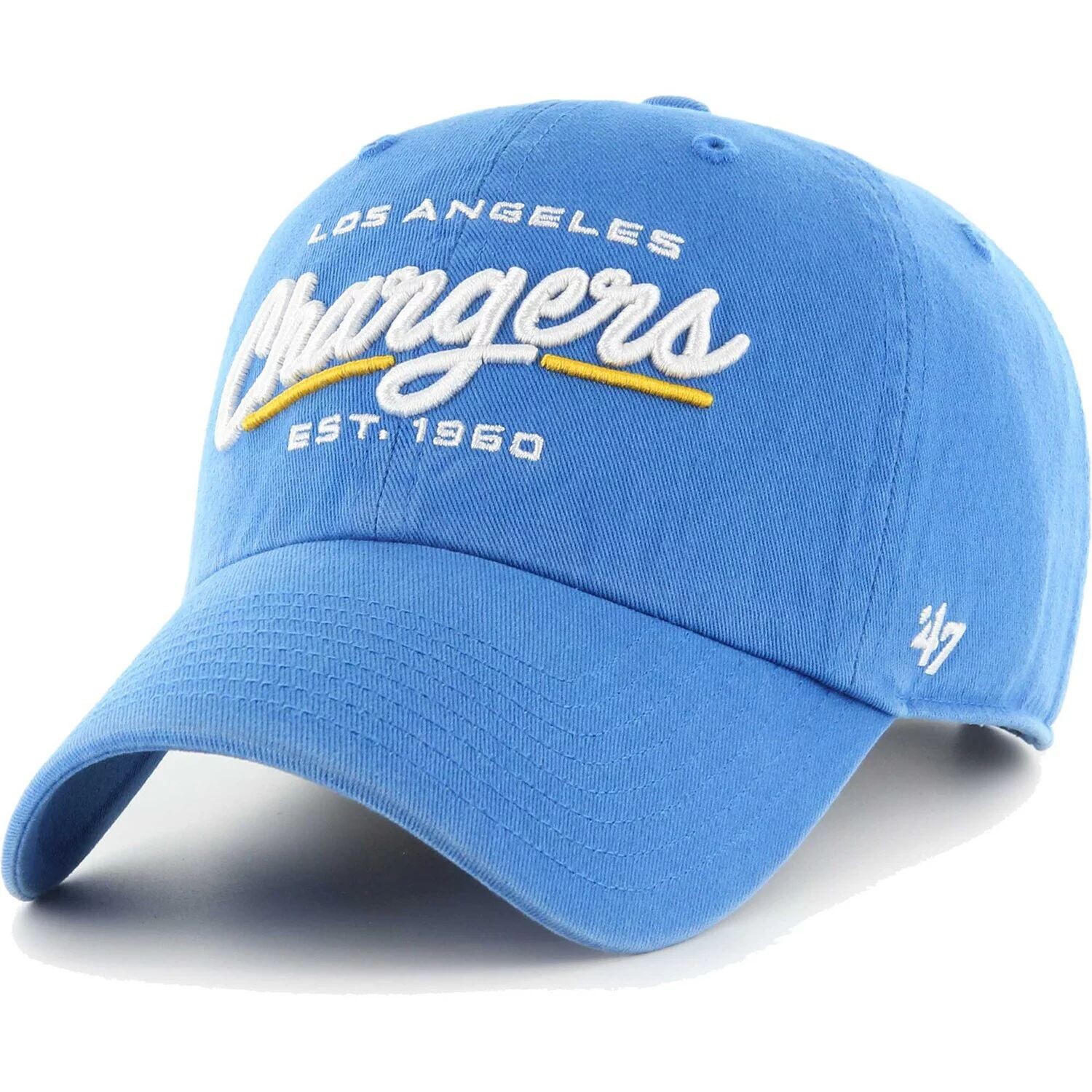 Женская регулируемая кепка пудрово-синего цвета Los Angeles Chargers Sidney Clean Up '47
Женская регулируемая кепка пудрово-синего цвета Los Angeles Chargers Sidney Clean Up '47