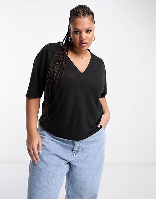 Черная текстурированная футболка с v-образным вырезом ASOS DESIGN Curve, Черный
Черная текстурированная футболка с v-образным вырезом ASOS DESIGN Curve, Черный