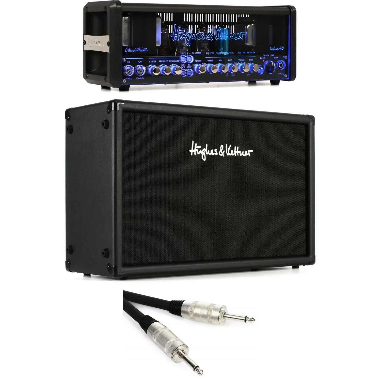 Hughes & Kettner GrandMeister Deluxe 40 — программируемая ламповая головка мощностью 40/20/5/1 Вт с кабинетом 2x12 мощностью 120 Вт
Hughes & Kettner GrandMeister Deluxe 40 — программируемая ламповая головка мощностью 40/20/5/1 Вт с кабинетом 2x12 мощностью 120 Вт