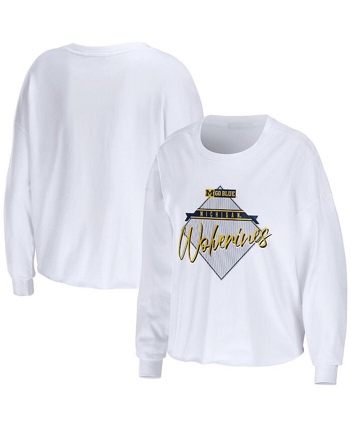 Женская укороченная футболка с длинными рукавами белого цвета Michigan Wolverines Diamond WEAR by Erin Andrews, белый
Женская укороченная футболка с длинными рукавами белого цвета Michigan Wolverines Diamond WEAR by Erin Andrews, белый