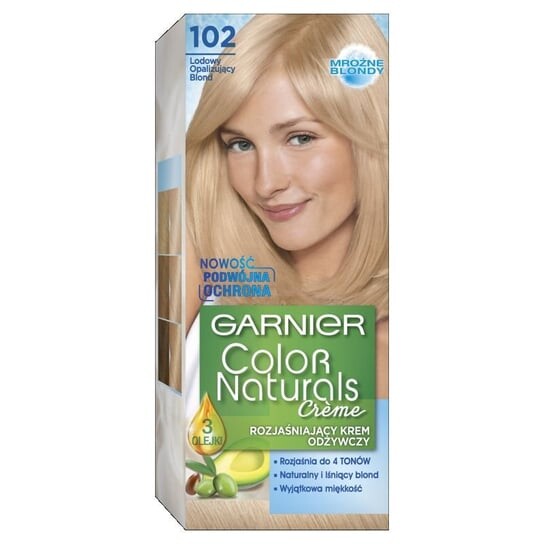 Осветляющий питательный крем, оттенок 102 Ice Iridescent Blonde Garnier, Color Naturals Créme
Осветляющий питательный крем, оттенок 102 Ice Iridescent Blonde Garnier, Color Naturals Créme