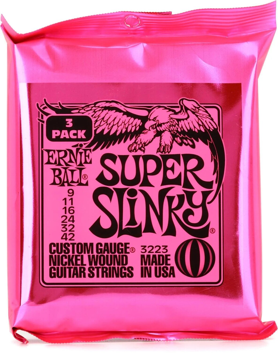 Струны для электрогитары Ernie Ball 3223 Super Slinky с никелевой обмоткой — .009-.042 Factory, 3 шт.
Струны для электрогитары Ernie Ball 3223 Super Slinky с никелевой обмоткой — .009-.042 Factory, 3 шт.