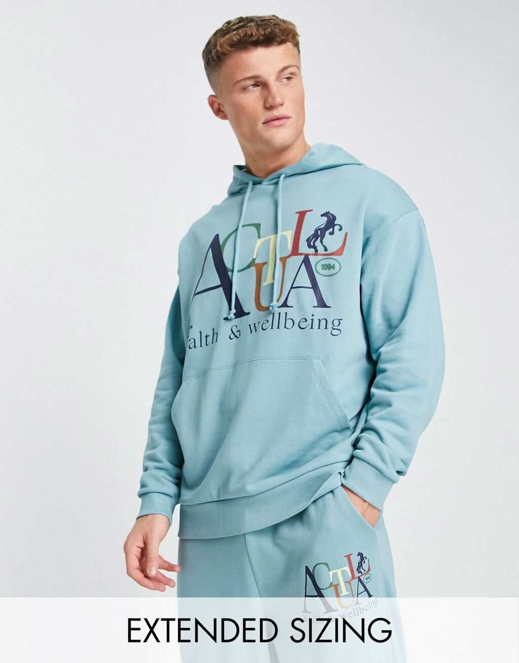 Голубая толстовка свободного кроя ASOS Actual Coord с логотипом «Здоровое и благополучие» спереди, Синий
Голубая толстовка свободного кроя ASOS Actual Coord с логотипом «Здоровое и благополучие» спереди, Синий