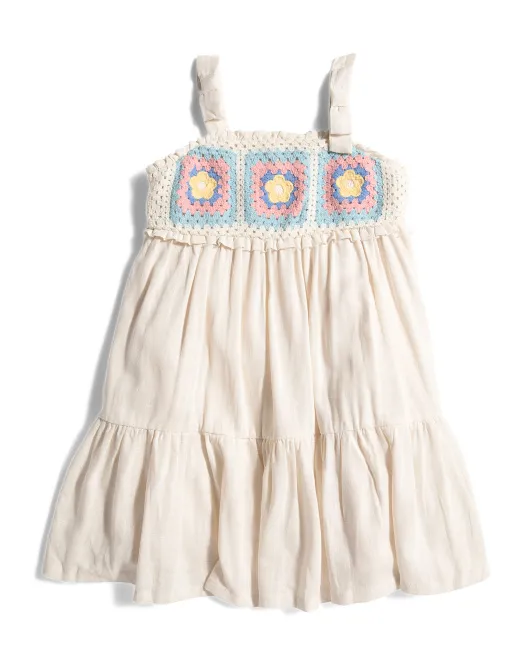 Платье для девочек, связанное крючком с лифом и завязками Haute Hippie Style, белый
Платье для девочек, связанное крючком с лифом и завязками Haute Hippie Style, белый