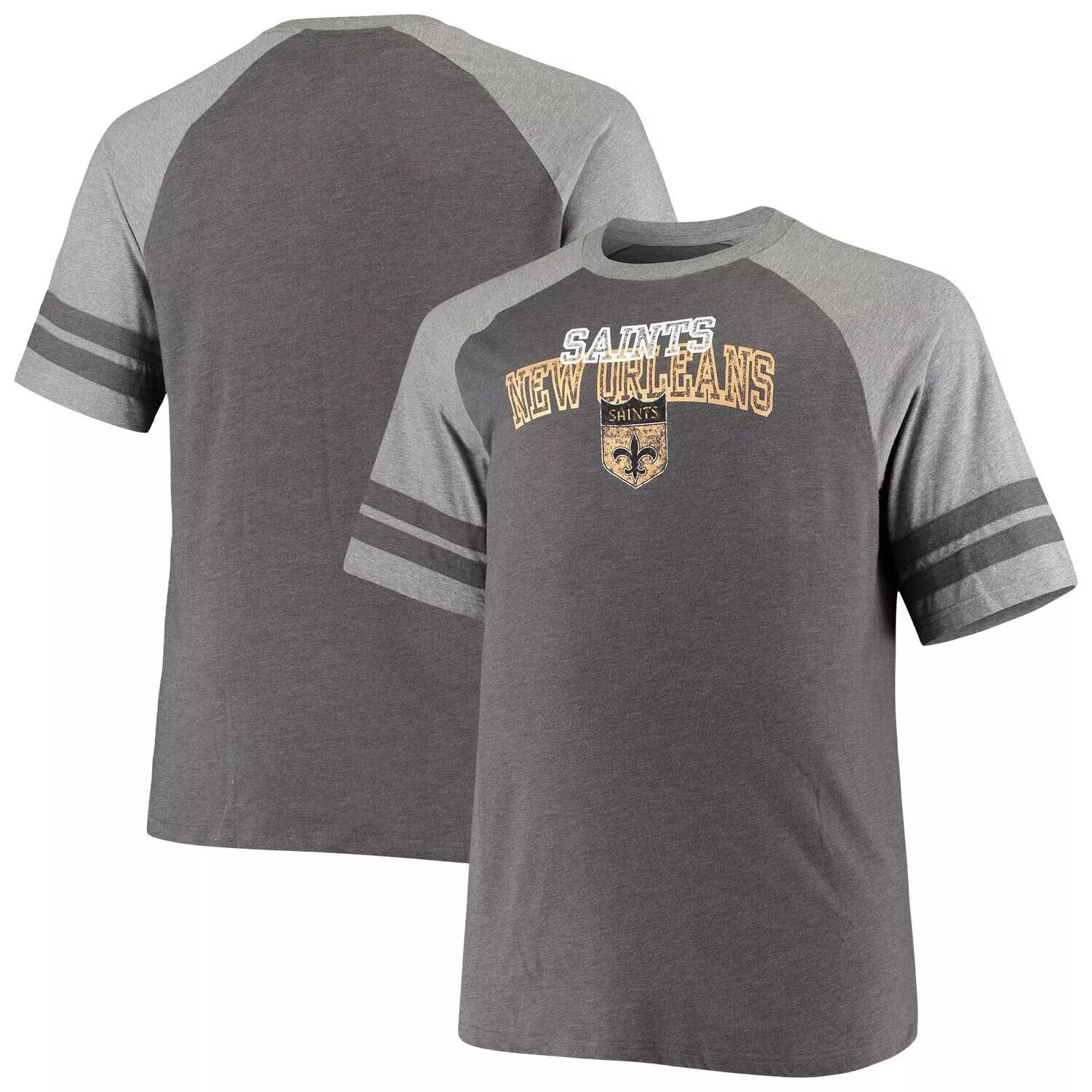 Мужская фирменная черная/серая футболка с двумя полосками реглан New Orleans Saints Big & Tall Throwback Fanatics, Черный
Мужская фирменная черная/серая футболка с двумя полосками реглан New Orleans Saints Big & Tall Throwback Fanatics, Черный