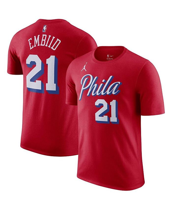 Мужская брендовая футболка Joel Embiid Red Philadelphia 76ers 2022/23 Statement Edition с именем и номером Jordan, красный
Мужская брендовая футболка Joel Embiid Red Philadelphia 76ers 2022/23 Statement Edition с именем и номером Jordan, красный