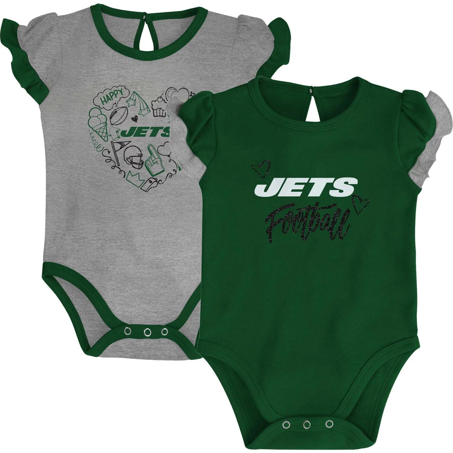 Зеленый/черный комплект боди для новорожденных и младенцев New York Jets Too Much Love из двух частей Outerstuff
Зеленый/черный комплект боди для новорожденных и младенцев New York Jets Too Much Love из двух частей Outerstuff