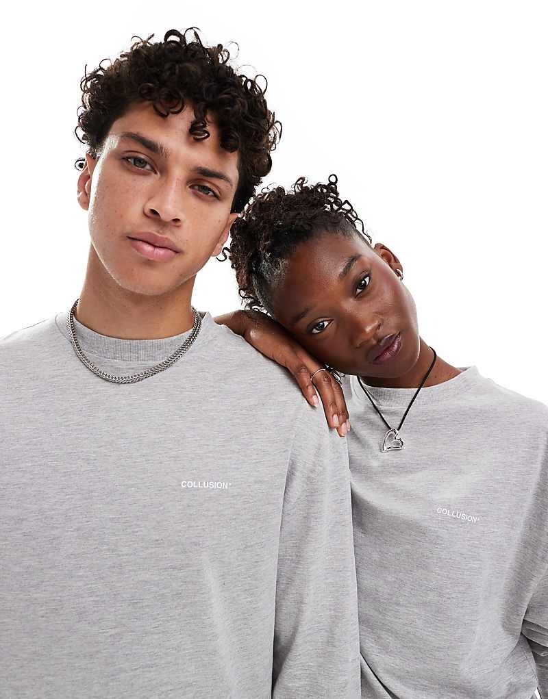 COLLUSION Unisex – рубашка с длинными рукавами и логотипом серого меланжевого цвета
COLLUSION Unisex – рубашка с длинными рукавами и логотипом серого меланжевого цвета