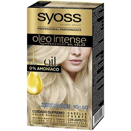 Перманентная краска для волос Oleo Intense 10-50 Светло-пепельный блондин 50 мл, Syoss
Перманентная краска для волос Oleo Intense 10-50 Светло-пепельный блондин 50 мл, Syoss