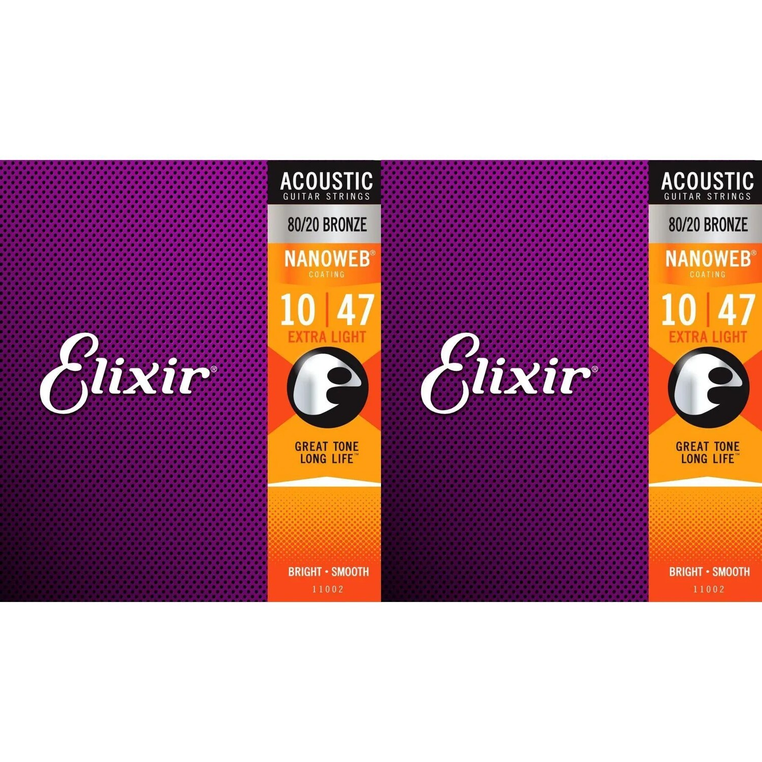 Elixir Strings 11002 Nanoweb 80/20 Струны для акустической гитары — .010-.047 Extra Light (2 шт.)
Elixir Strings 11002 Nanoweb 80/20 Струны для акустической гитары — .010-.047 Extra Light (2 шт.)