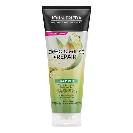 Шампунь Deep Cleanse & Repair 250 мл — уход и немедленная регенерация — с питательным авокадо, John Frieda
Шампунь Deep Cleanse & Repair 250 мл — уход и немедленная регенерация — с питательным авокадо, John Frieda