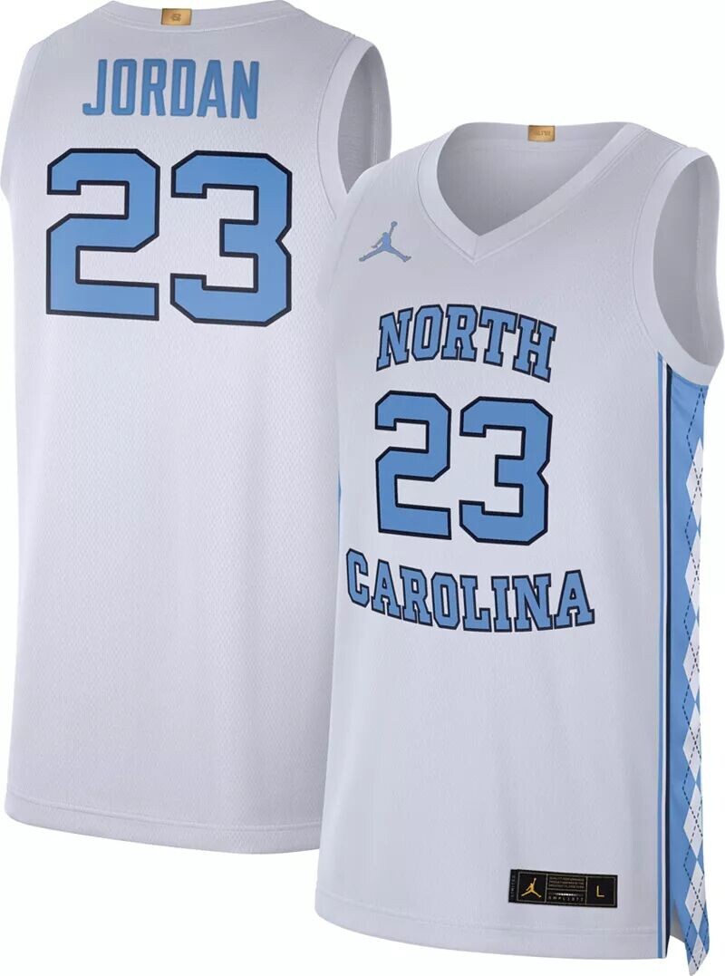 Мужская белая баскетбольная майка Jordan North Carolina Tar Heels Michael Jordan #23 Limited
Мужская белая баскетбольная майка Jordan North Carolina Tar Heels Michael Jordan #23 Limited