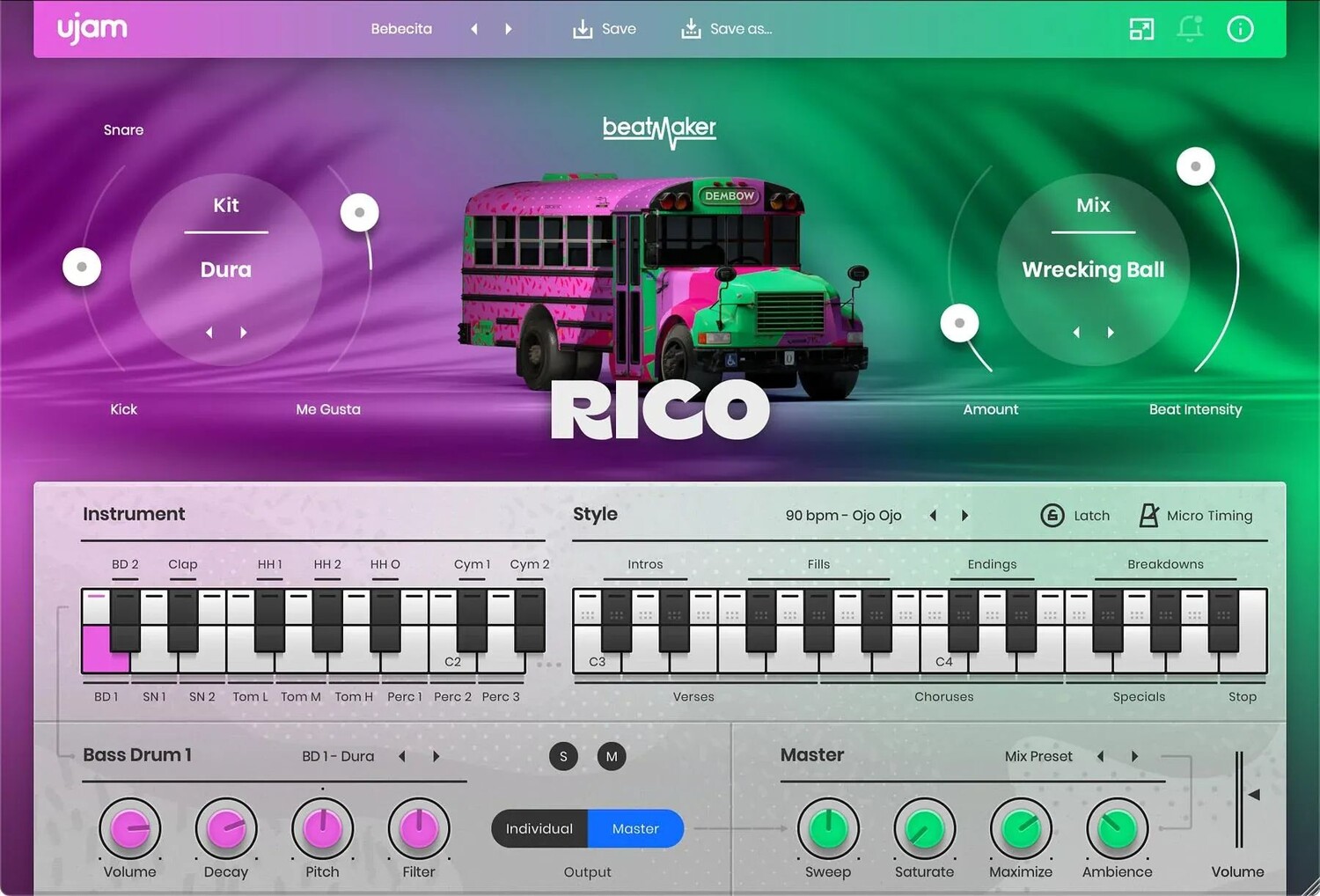 UJAM Beatmaker Rico Reggaeton/Dancehall Программное обеспечение для создания битов
UJAM Beatmaker Rico Reggaeton/Dancehall Программное обеспечение для создания битов