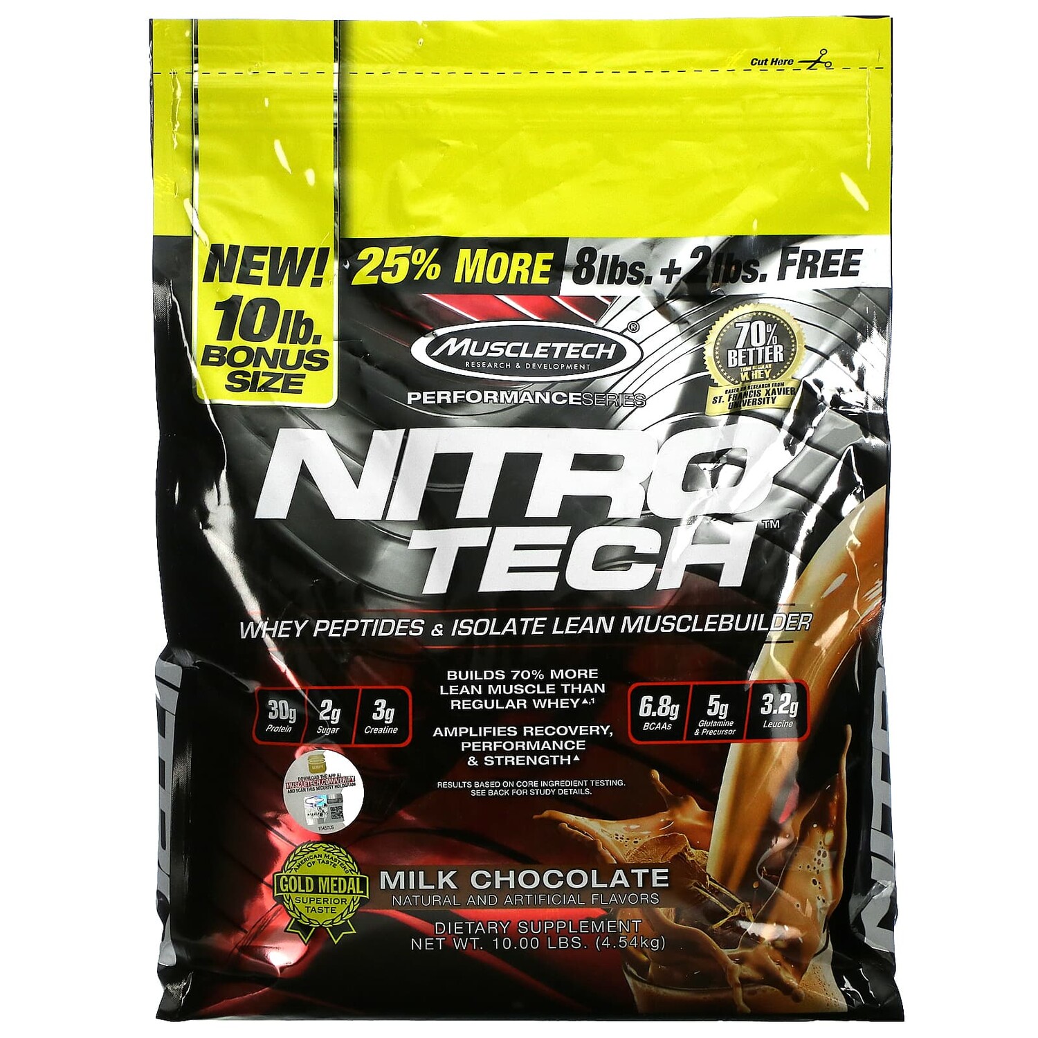 Nitro Tech, сывороточный изолят и пептиды для роста сухой мышечной массы, со вкусом молочного шоколада, 4,54 кг (10 фунтов), MuscleTech
Nitro Tech, сывороточный изолят и пептиды для роста сухой мышечной массы, со вкусом молочного шоколада, 4,54 кг (10 фунтов), MuscleTech