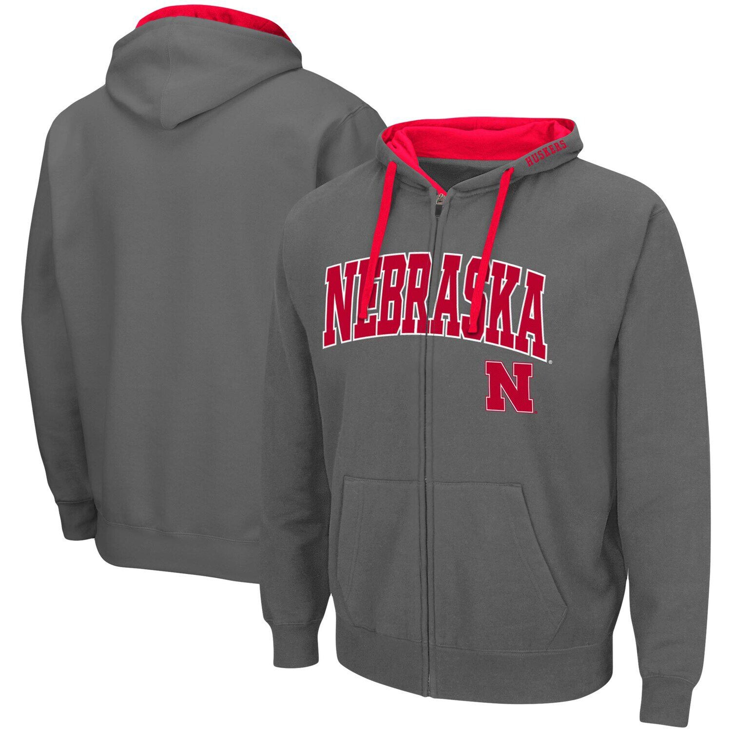 Мужская толстовка с молнией во всю длину Colosseum Charcoal Nebraska Huskers Arch & Logo 2.0
Мужская толстовка с молнией во всю длину Colosseum Charcoal Nebraska Huskers Arch & Logo 2.0