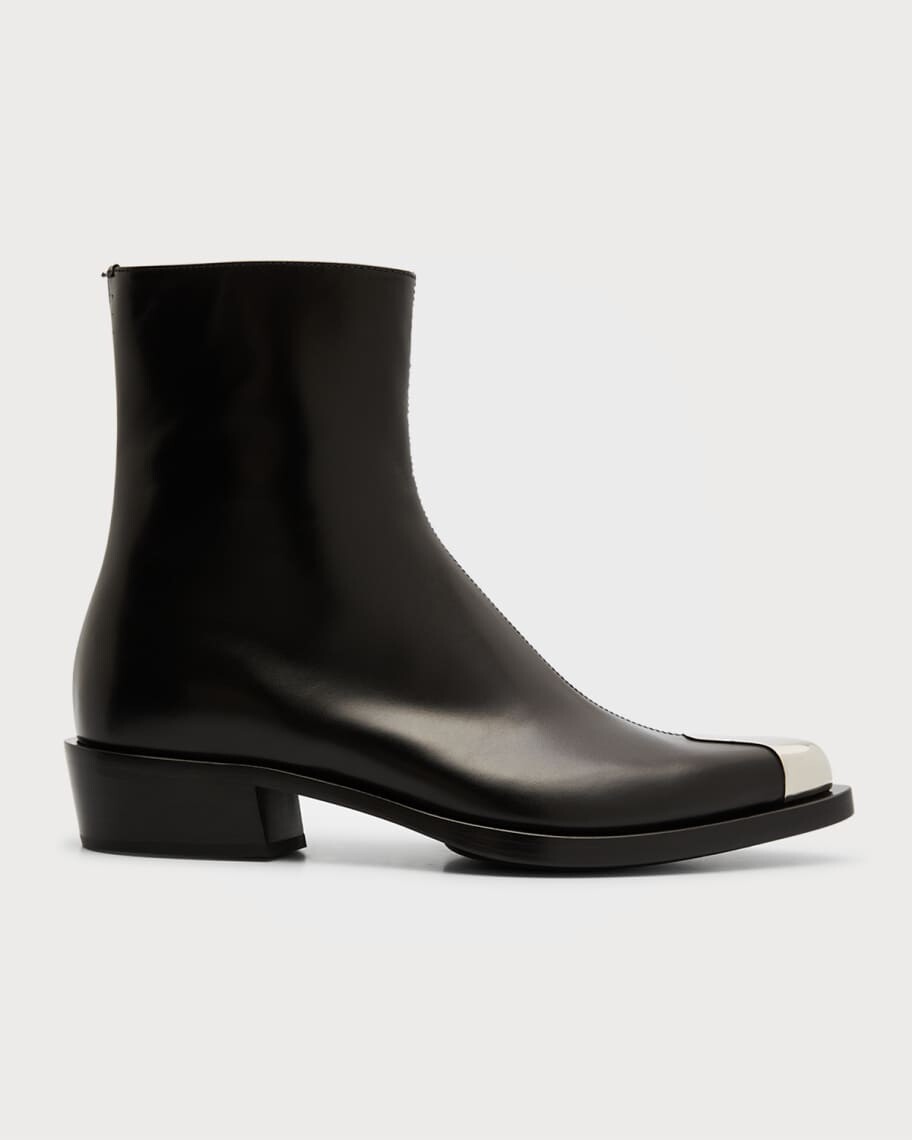 Мужские кожаные ботильоны на молнии с металлическим острым носком Alexander McQueen
Мужские кожаные ботильоны на молнии с металлическим острым носком Alexander McQueen