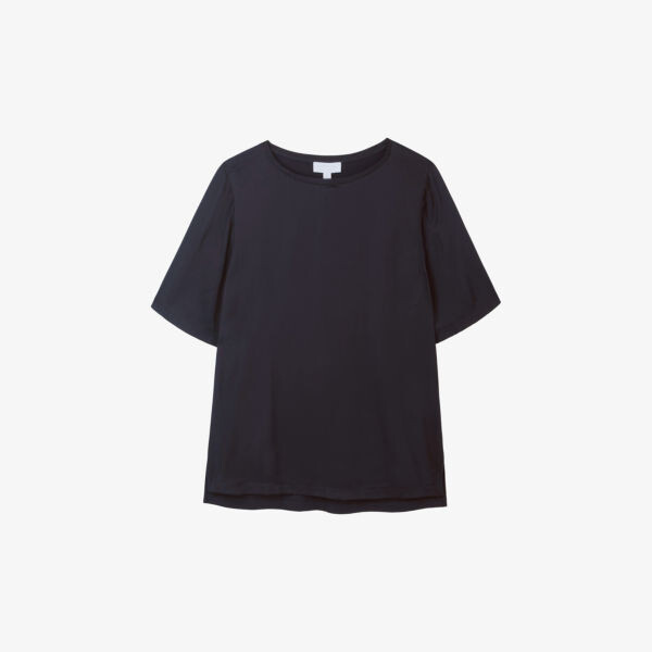 Футболка из эластичного джерси с атласным передом и короткими рукавами The White Company, синий
Футболка из эластичного джерси с атласным передом и короткими рукавами The White Company, синий