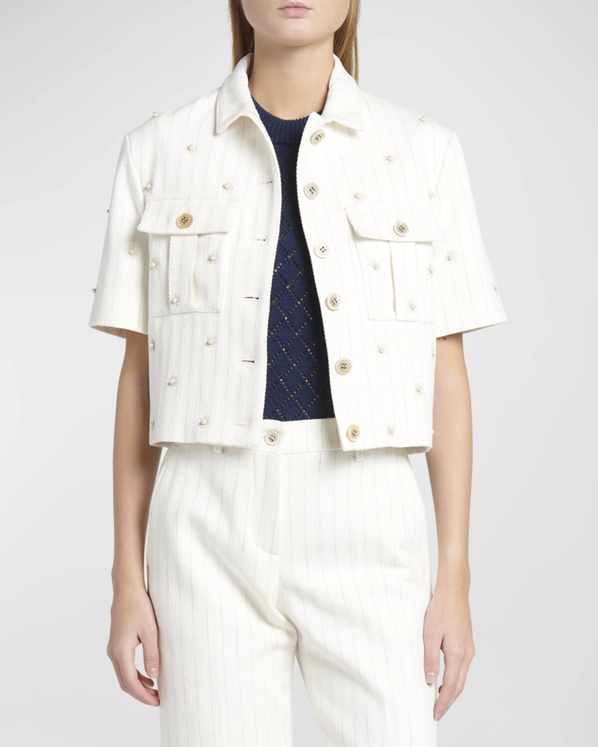 Украшенная куртка сафари с короткими рукавами Journey Leandra Golden Goose, цвет Heritage White Opal Gray
Украшенная куртка сафари с короткими рукавами Journey Leandra Golden Goose, цвет Heritage White Opal Gray