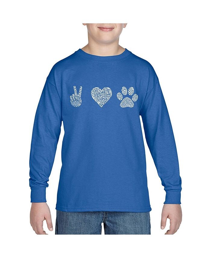 Футболка с длинным рукавом Big Boy's Word Art - Peace Love Dogs LA Pop Art, синий
Футболка с длинным рукавом Big Boy's Word Art - Peace Love Dogs LA Pop Art, синий