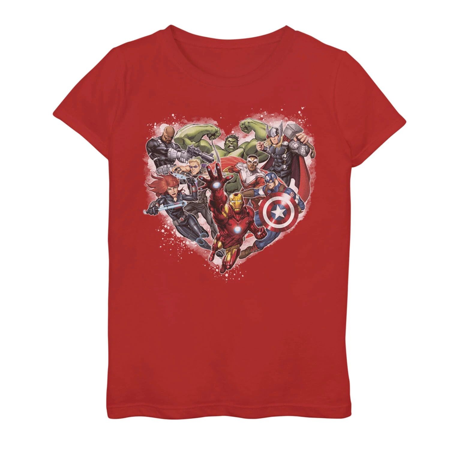 Футболка с графическим рисунком для девочек 7–16 лет Marvel Avengers Heart Group Shot Marvel, красный
Футболка с графическим рисунком для девочек 7–16 лет Marvel Avengers Heart Group Shot Marvel, красный