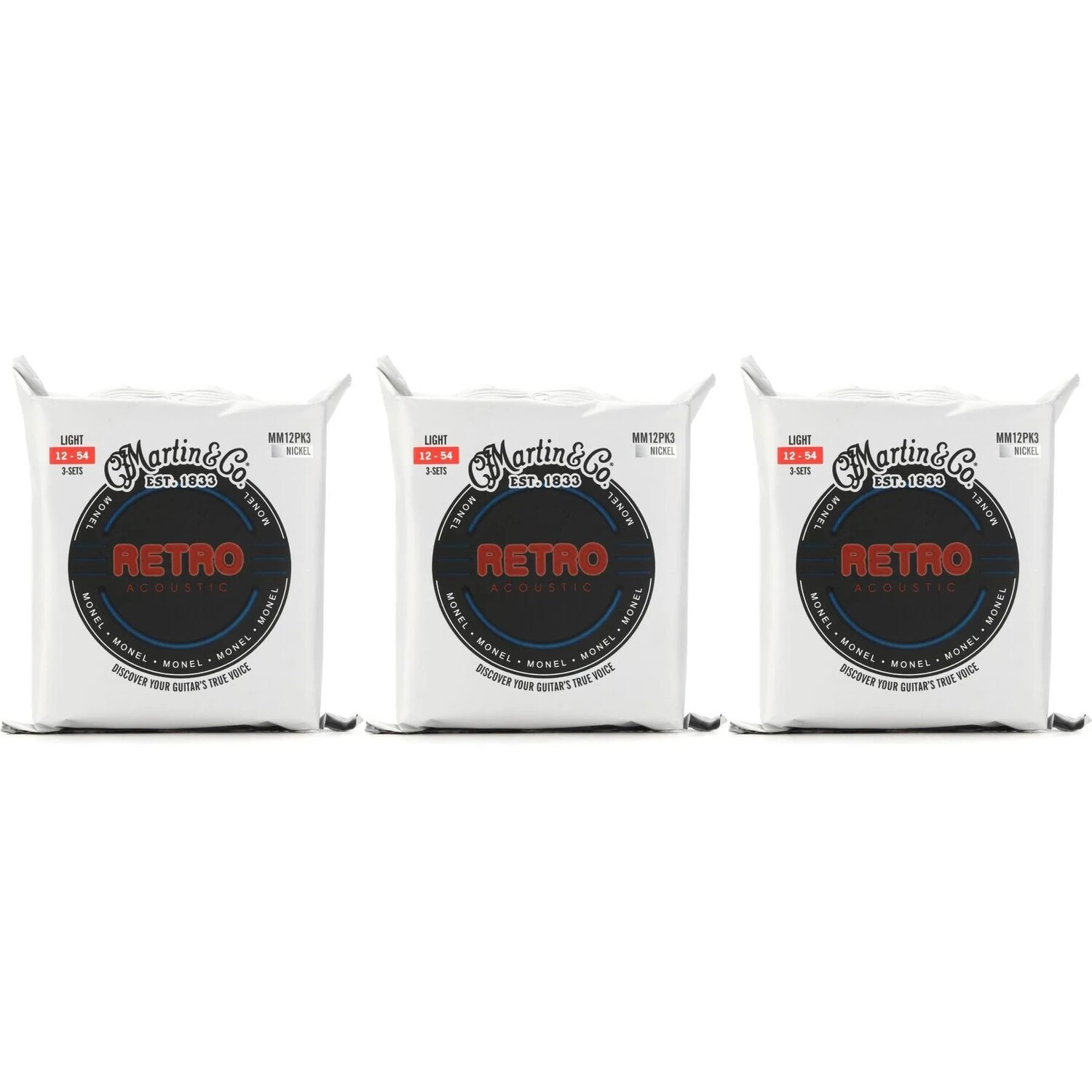 Новые струны для акустической гитары Martin MM12 Retro Monel (9 шт.) — .012-.054 Light (3 шт.)
Новые струны для акустической гитары Martin MM12 Retro Monel (9 шт.) — .012-.054 Light (3 шт.)