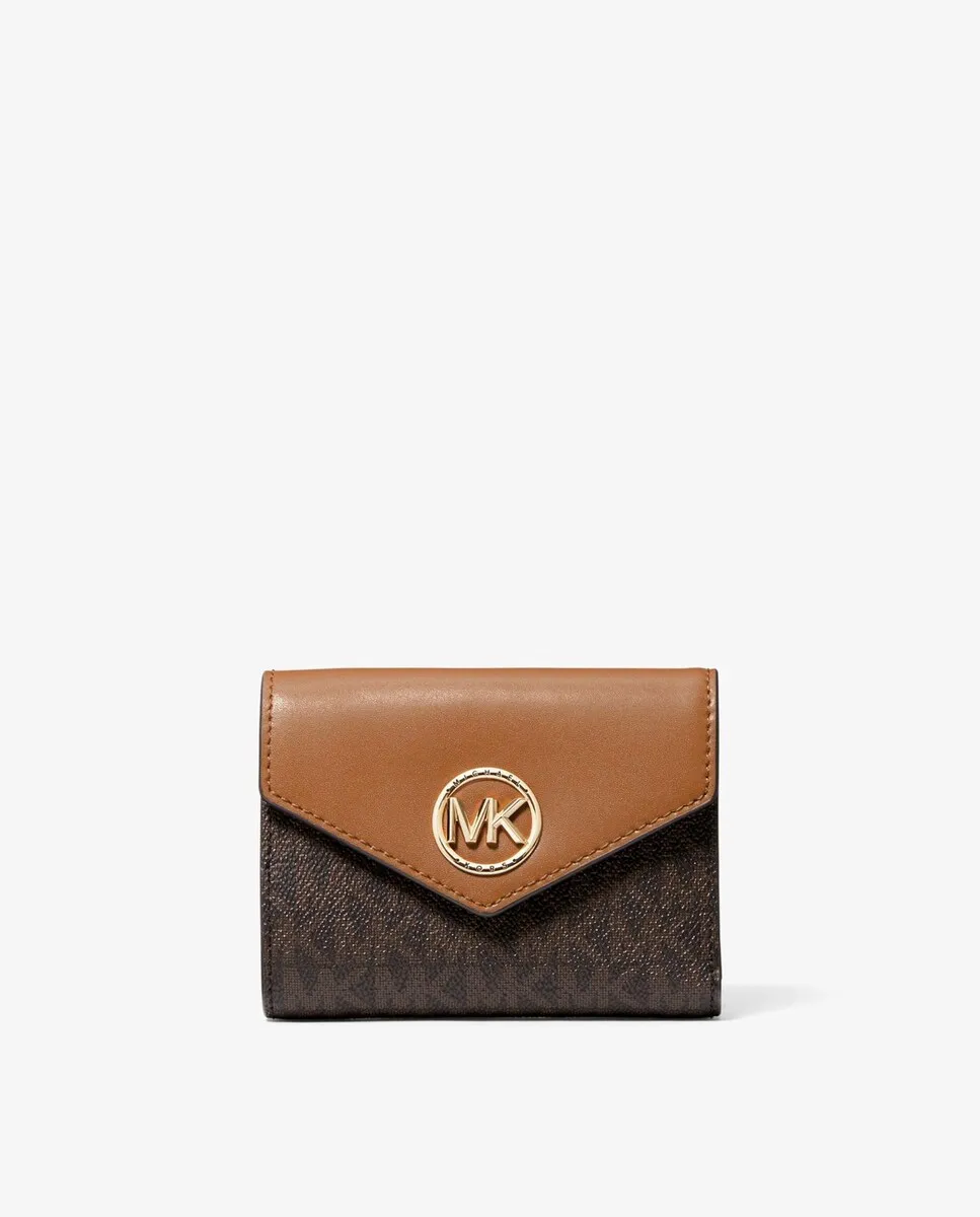 Маленький женский кошелек Greenwich с логотипами Michael Michael Kors, коричневый
Маленький женский кошелек Greenwich с логотипами Michael Michael Kors, коричневый