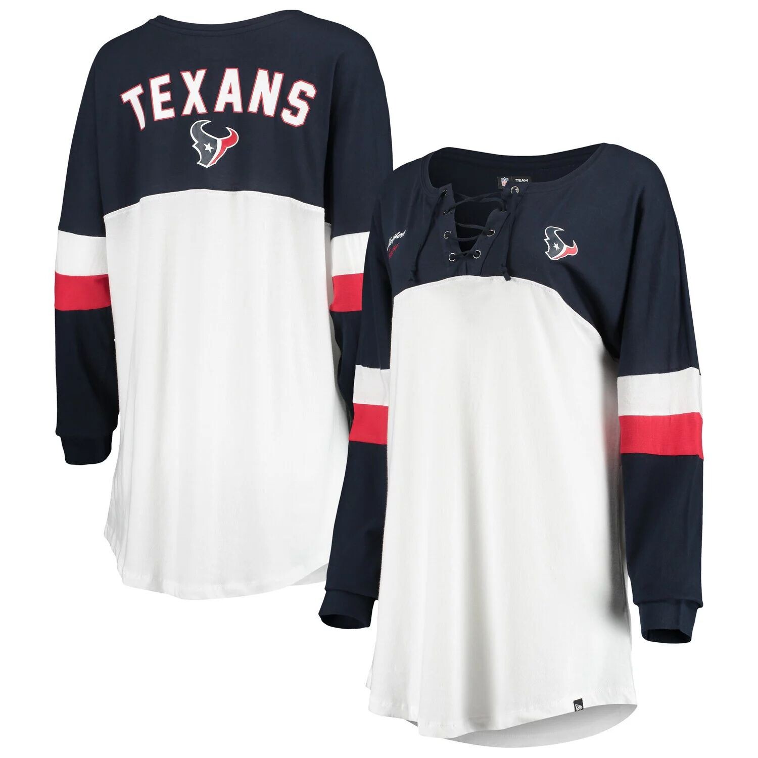Женская белая/темно-синяя футболка New Era Houston Texans Athletic Varsity на шнуровке с v-образным вырезом и длинными рукавами New Era, Синий
Женская белая/темно-синяя футболка New Era Houston Texans Athletic Varsity на шнуровке с v-образным вырезом и длинными рукавами New Era, Синий