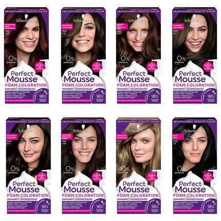 Перманентная краска для волос Perfect Mousse Foam Collection с 0% аммиака, Schwarzkopf
Перманентная краска для волос Perfect Mousse Foam Collection с 0% аммиака, Schwarzkopf