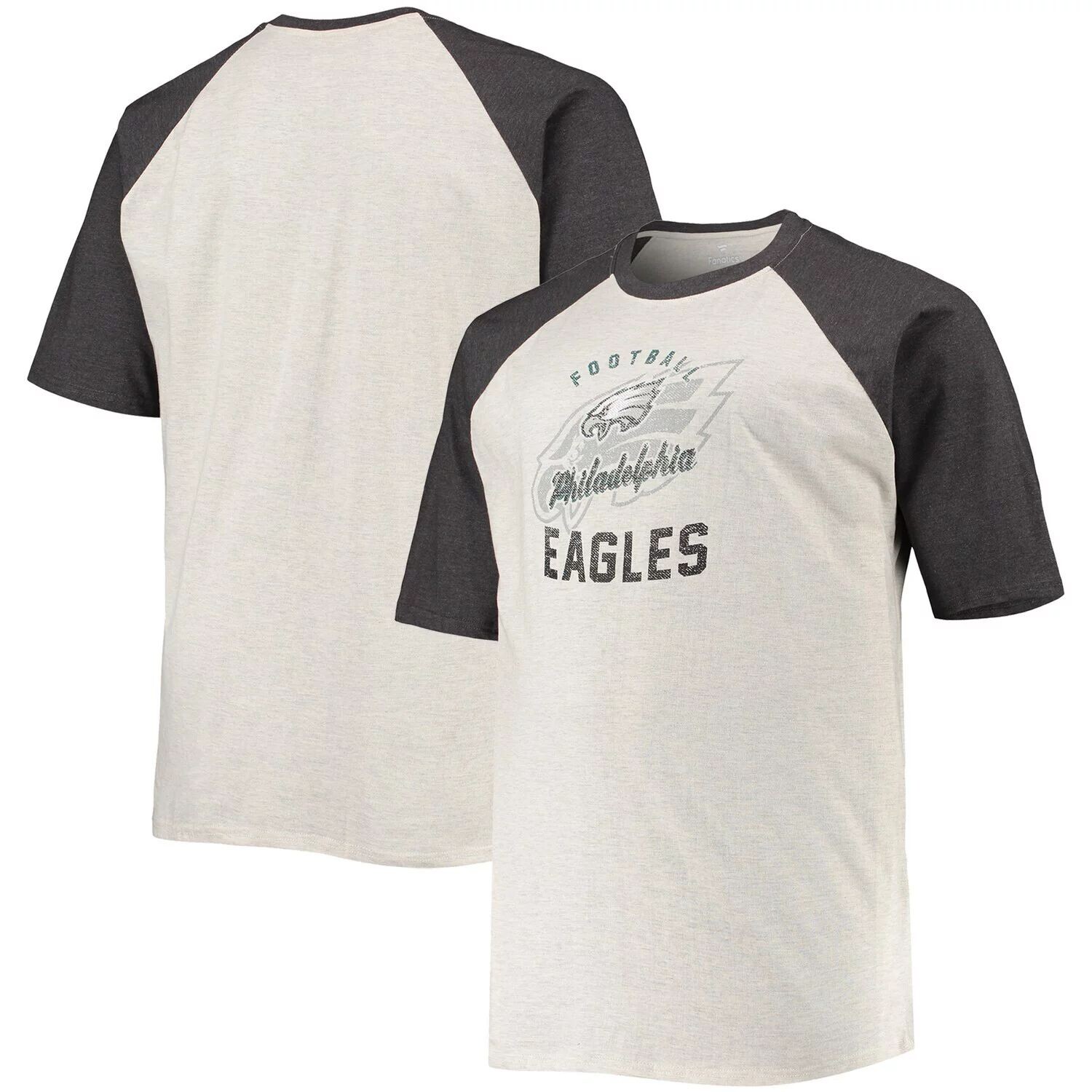 Мужская футболка овсяного/угольного цвета Philadelphia Eagles Big & Tall реглан
Мужская футболка овсяного/угольного цвета Philadelphia Eagles Big & Tall реглан