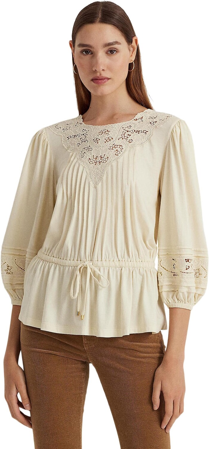Трикотажный топ с баской и кружевной отделкой LAUREN Ralph Lauren, цвет Mascarpone Cream
Трикотажный топ с баской и кружевной отделкой LAUREN Ralph Lauren, цвет Mascarpone Cream