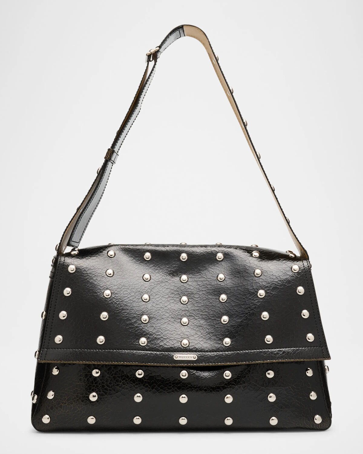 Мужская кожаная сумка с напуском и заклепками Alexander Mcqueen, цвет Blacksilver
Мужская кожаная сумка с напуском и заклепками Alexander Mcqueen, цвет Blacksilver